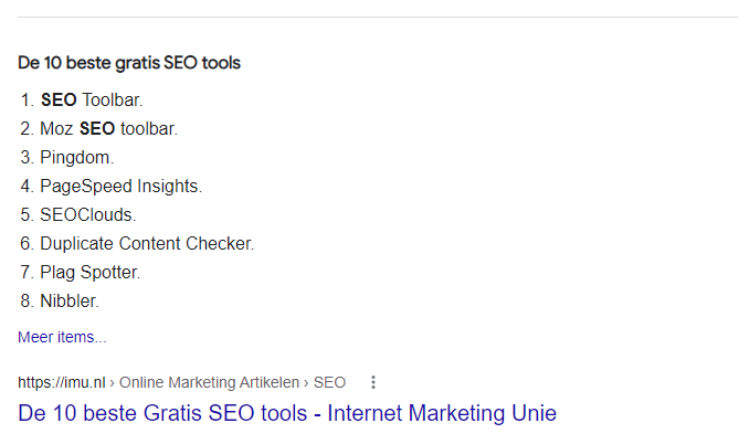 featured snippet